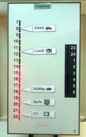 Planeringstavla MEMOdayplanner 3, 24-timmarsversion HMV art.nr: 38065 Beskrivning: En enkel dagsplan med magnettavla och whiteboard för symboler/bilder och text.