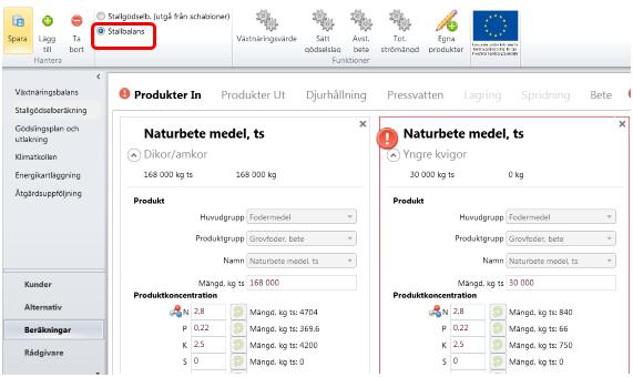 Klicka i Stallbalans när du står på