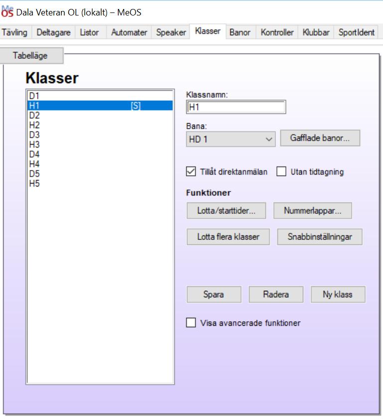 Klasser Ändra inte Klassnamn från Eventor!