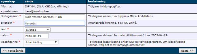 Uppladdning sker, tävlingsnr och lösenord