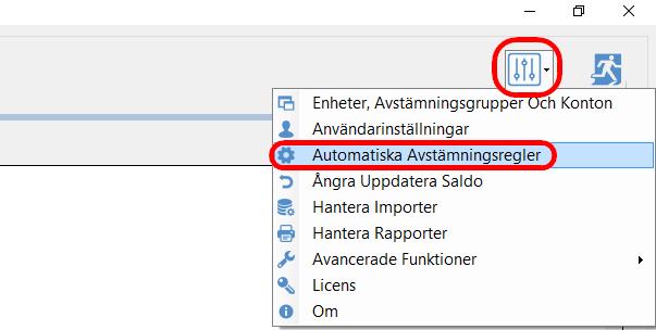 Avstämningsregler Att skapa automatiska