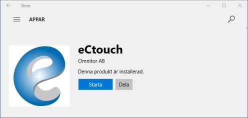 INSTALLATIONSANVISNINGAR För att installera ectouch på din enhet behöver du en produktnyckel från Omnitor.