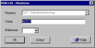 FÖRSVARETS MATERIELVERK ANVÄNDARHANDBOK 2006-05-30 Flik 6 Sida 59(124) 2.5.29 PDR139 - Flextermvärde (Egenskap) Indatering och ändring av uppgifter om: Flextermvärden (egenskaper) för indaterad förnödenhet, d.