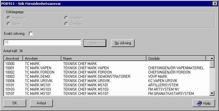 FÖRSVARETS MATERIELVERK ANVÄNDARHANDBOK 2006-05-30 Flik 6 Sida 67(124) 2)