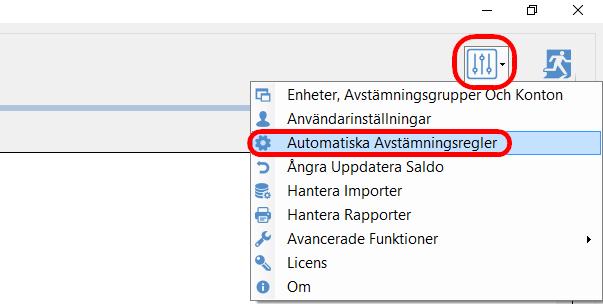 Avstämningsregler Att skapa automatiska