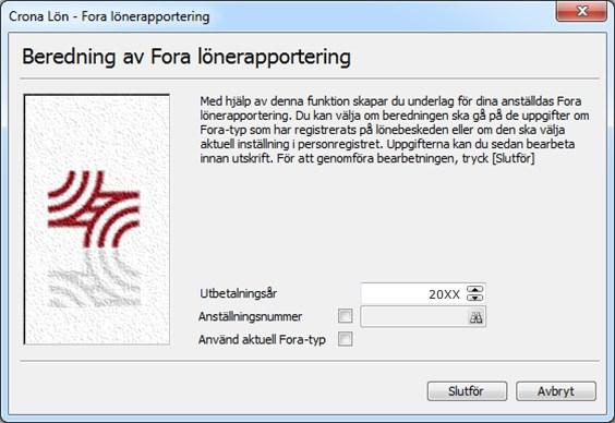 Följande uppgifter ska rapporteras: Lön före skatt för varje anställd arbetare oavsett ålder. Speciell kodning av arbetare inom kollektivavtal där Fora administrerar deltidspension.