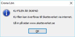 KU-fil och maila sist. Du bestämmer helt vad som passar dig! 1. Gå in under menyn Lönekörning, Kontrolluppgift och menyalternativ Skriv ut och skapa fil. ekontrolluppgifter. 6.