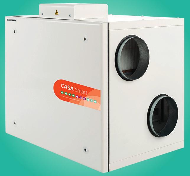 Swegon CASA R5-H Smart Luftflödesområde 30-120 l/s Ecodesign energi klass A* Värmeväxlarens temperaturverkningsgrad: upp till 86% Kyl- och värmeåtervinning Snabb installation och injustering Minimala