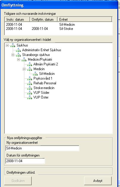 Ärendet visas i den nya enhetens/mottagarens Översikt Sök ärende Överst i