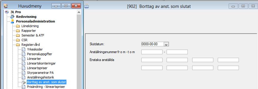 Tänk på att alltid ha en aktuell säkerhetskopia på databasen innan rensning, då fel urval kan medföra att information som man vill behålla kan rensas bort.