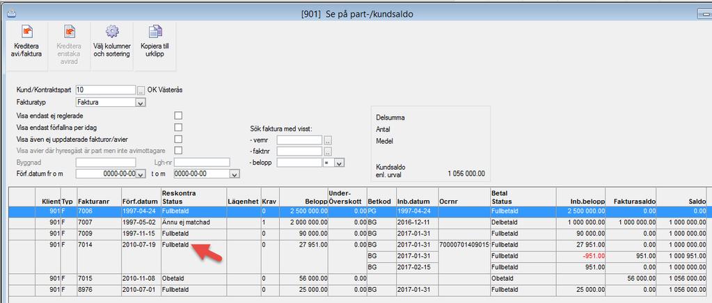 Status i reskontran ska vara Fullbetald. Status Ännu ej matchad kommer inte rensas bort. Rensa reskontra + fakturor om ni i nästa steg vill ta bort kunden.