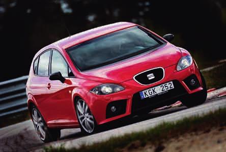 1 09,5 S E A T L E O N C U P R A Efter Leon FR kommer Leon Cupra med 40 hästar till! Spanjorerna ser til att ha en GTI-bil till tjänst i alla storlekar och nivåer. Trevligt.