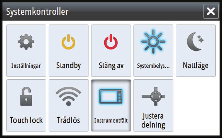 GO XSE Snabb guide SV Frontpanel 1 Nr Knapp Funktion 1 Ström Håll intryckt för att slå på/stänga av enheten. Tryck en gång för att öppna dialogrutan Systemkontroller.
