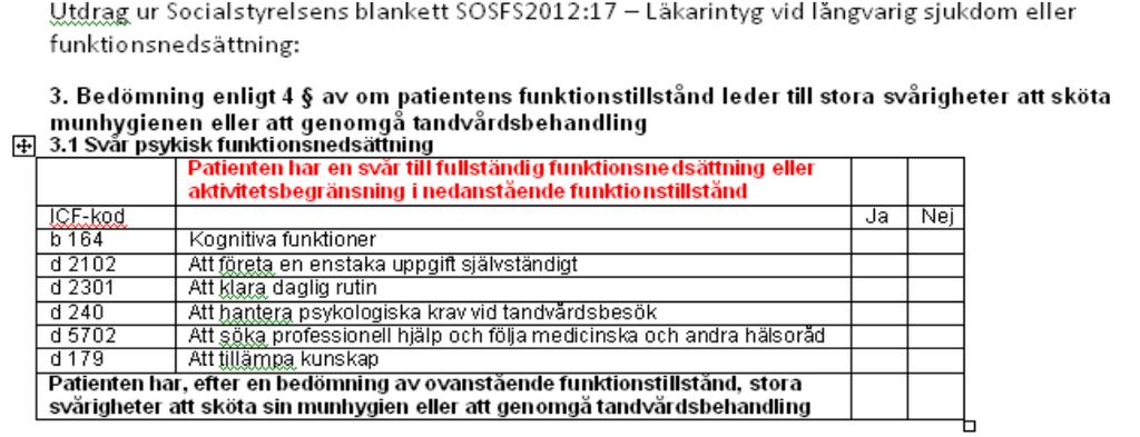 Psykisk sjukdom N-tandvård och uppsökande munhälsobedömning N-tandvård, nödvändig tandvård Beviljas när en person har stora behov av personlig omvårdnad och/eller