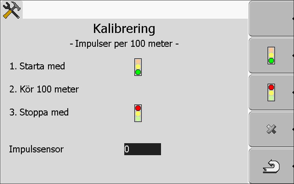 8 Applikation Tractor-ECU Konfigurera en fordonsprofils parameter Om du känner till antalet impulser för hastighetssensorn kan du även ange dessa manuellt.