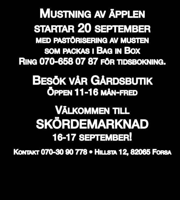 med pastörisering av musten som packas i Bag in Box Ring