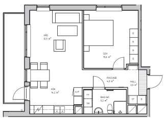 Bagar & Målarv: 3 RoK 77,1 m² 10 912kr/mån