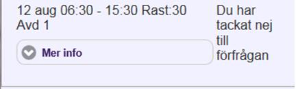 För att se mer information om bokningen klickar du på den på samma sätt som vid förfrågan.