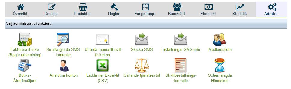 1 Fakturera ifiske (Begär utbetalning) När ni är inloggade och går in på länken Admin under Kontrollpanelen så har ni möjlighet att begära