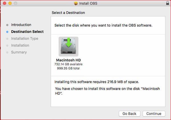 Steg 3 Välj Macintosh HD som destination och