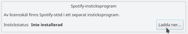 Spotify Musiktjänsten Spotify är lite speciell den kan använda ett eget klientprogram för Linux eller köras i musikspelaren Clementine (som finns att installera via programhanteraren).