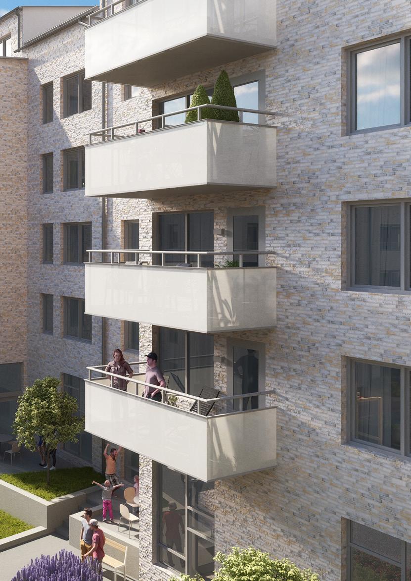 Munkebäcks Hage har en tydlig och omsorgsfull gestaltning i hus och gårdsmiljöer med koppling till sin omgivning.