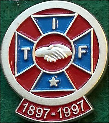 Svenska Transportarbetareförbundets 100 års-märke utkom på kongressen i Norrköping 1997. (S.R.