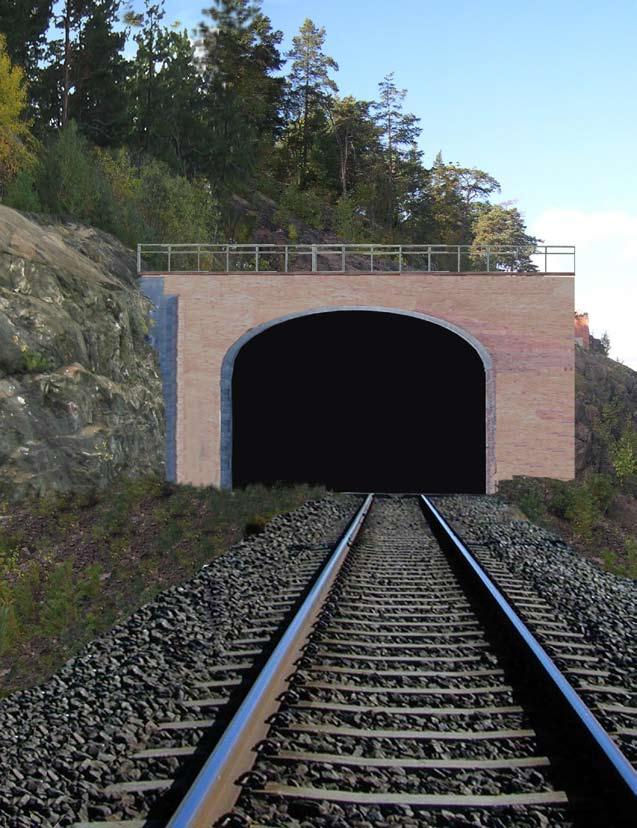 6 E F F E K T E R AV A LT E R N AT I V E N Tunneldrivning Avståndet till befintlig tunnel skall vara minst 15 m mellan spårmitt. Bergtunnlarna drivs med konventionell borrning och sprängning.