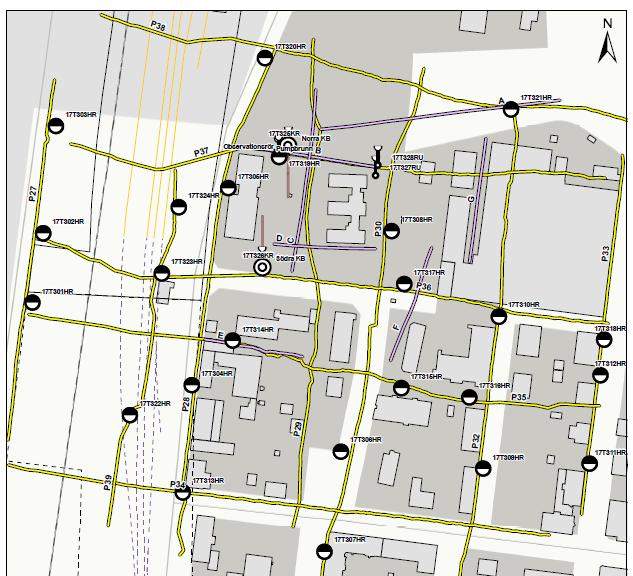 2.1 Topografi och ytbeskaffenhet Undersökt område mellan järnvägen och Kv Renen domineras av stadsnära bostadsområden med bebyggelse och gator.