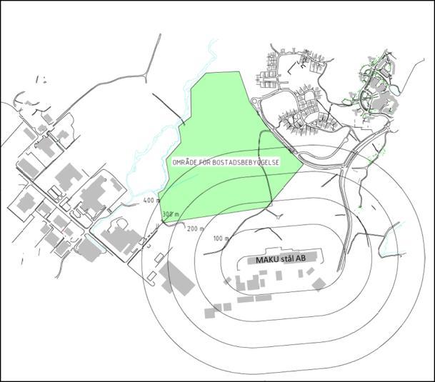 n:\103\09\1030969\0-mapp\09 beskr-utredn-pm-kalkyl\riskutredning för detaljplan för dela v hestra parkstad.docx 11 (14) Utsläpp till luft Verksamheten har miljötillstånd från år 2008.