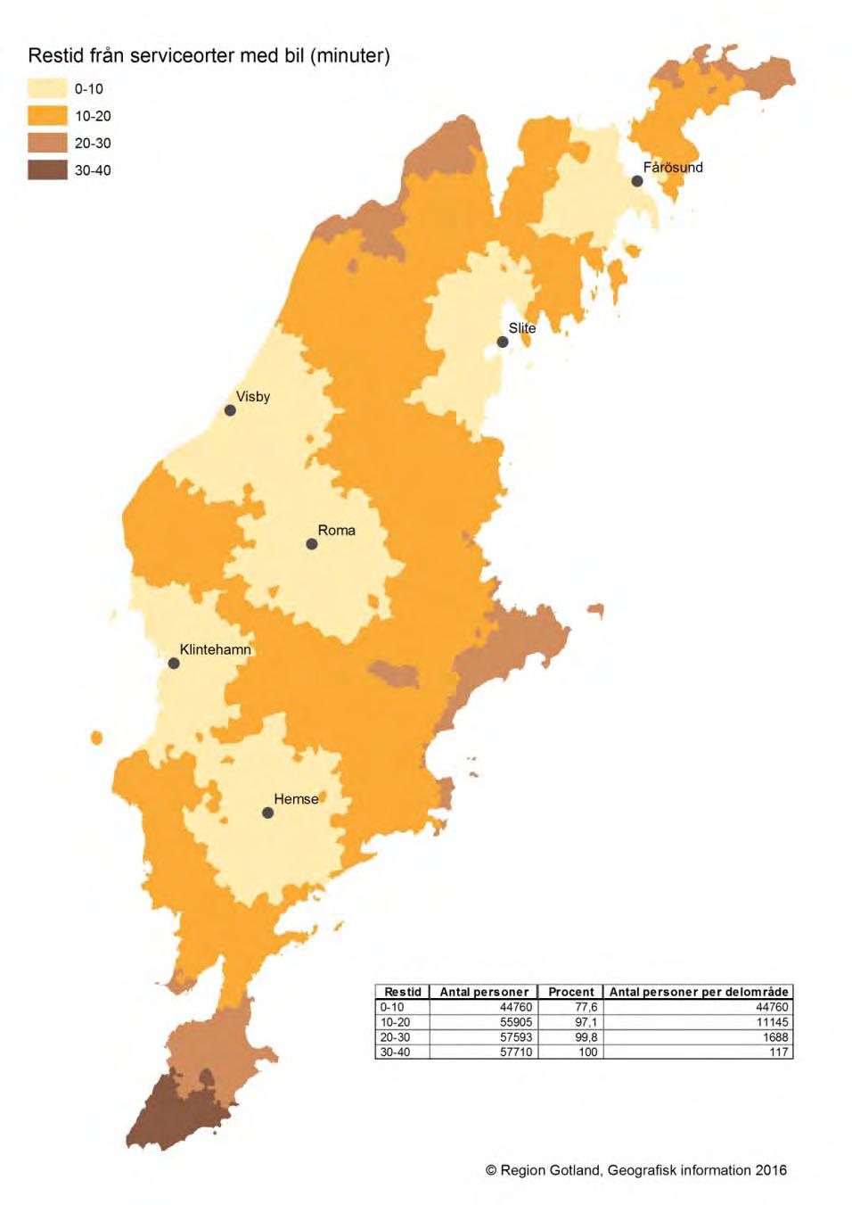 Tillgänglighet Med bil från: Visby,