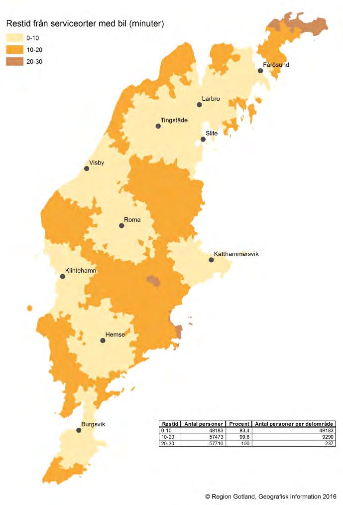 Tillgänglighet Med bil från: Visby, Hemse, Slite, Fårösund,