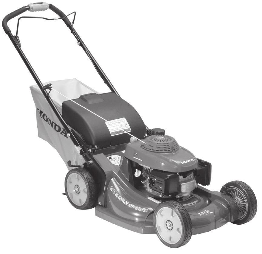 INTRODUKTION Tack för att du har köpt en Honda gräsklippare. Denna instruktionsbok täcker användning och underhåll av Hondas gräsklippare HRX537VKE.