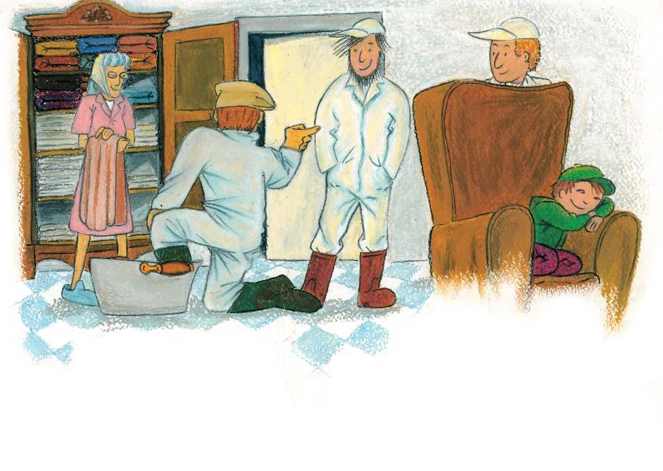 Plötsligt tittar laxen på mannen. - Det finns många fler laxar där borta argh i älven där barnen brukar bada i Röda källan Mannen reser sig upp med beslutsam min.
