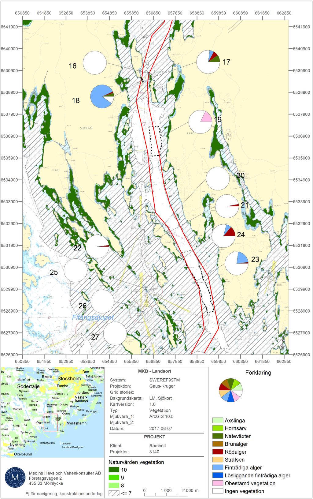 Karta över Himmer- och Svärdsfjärden samt Fifångsdjupet som