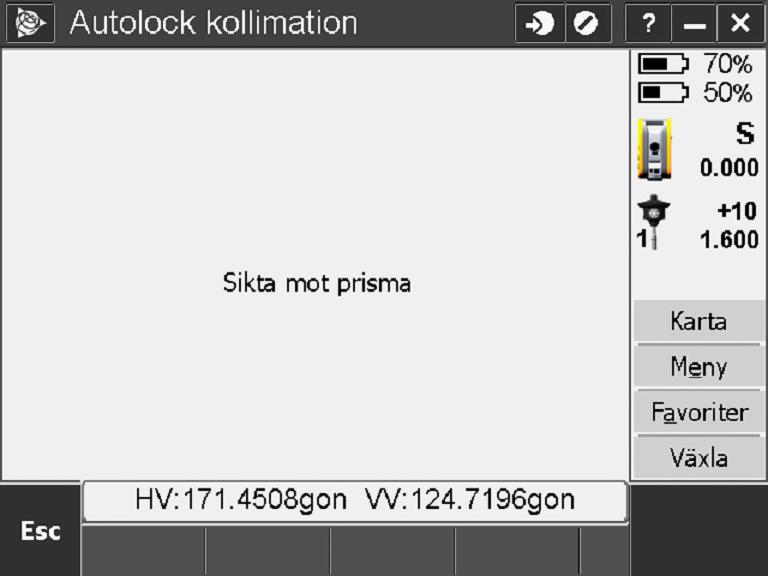 englasigt prisma, exempelvis miniprisma eller ett rundprisma.