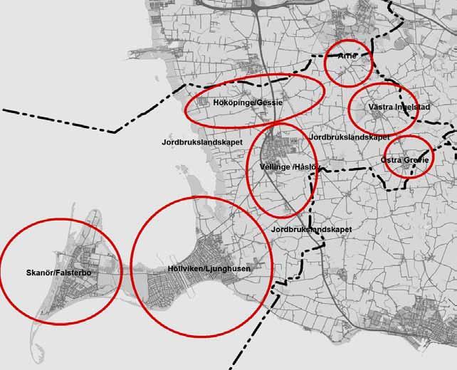 Förslag på utveckling redovisas för respektive karaktärsområde (geografiskt avgränsat område) Upplägg: Analys Flygfoton med beskrivande text Förslag på mål och riktlinjer Förslag på framtida