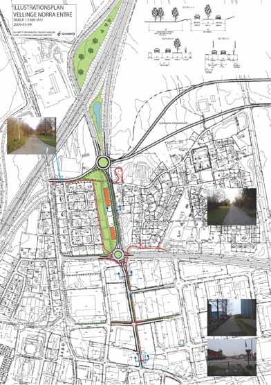 Exempel på pågående projekt i karaktärsområdet Ny förskönad infart planeras till Vellinge