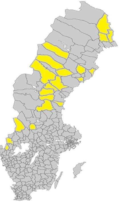 Glesbygdskommuner: Tätortsgrad