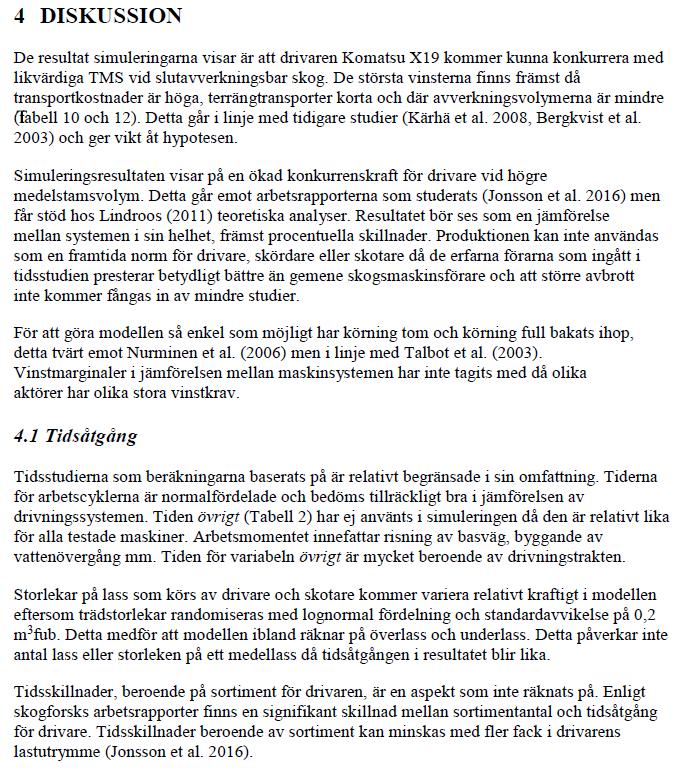 Ytterligare exempel på en vetenskapligt förankrad Diskussion