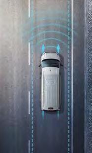Innovativ assistans. Nu i nya Crafter. Adaptiv farthållare och Front Assist. Varning vid körfältsbyte, Lane Assist. Döda-vinkeln-varning inklusive Varning för bakomvarande fordon.