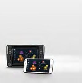 App Connect. 2) Med App Connect så kan kompatibla appar visas på displayen i navigationssystemet via USB-porten.