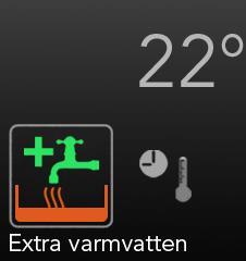 Ikonerna är tända, och en markörram med text visar markerad ikon. 2.