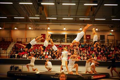 toppklass och show (teater) breddar gymnastiken för oss inbitna men också för de oinvigda Om vi i Sverige har en stjärna som kör toppen sista varvet så har de ett stjärnbanér som kör "oväntade" varv