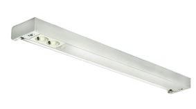 amigo bänkarmatur amigo114 Över arbetsbänkar, i kök, tvättrum, pentry etc. Utförande LED Stomme i pulverlackad stålplåt, 3x3W samt 3x4W LED dimbara spottar, med eller utan uttag, IP20.