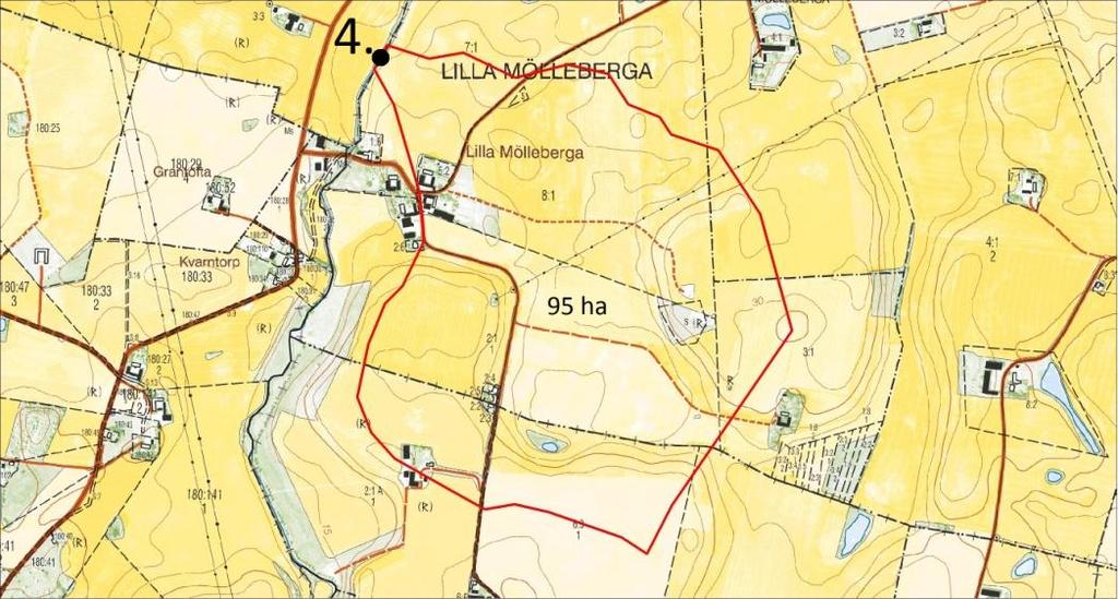 Figur 5. Provpunkt 3 som mynnar i Alnarpsån. Provpunkt 4. X: 6167314 Y: 1332258 Lilla Mölleberga norr Röret vid denna provpunkt mynnar i Segeå 3 km uppströms sammanflödet med Torrebergabäcken.