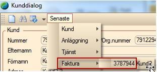 Fälten Anläggningsextra 1 och Anläggningsextra 2 i sökrutan för anläggning och Extra 1 och Extra 2 i sökrutan för tjänst är nu sökbara i kunddialogen.
