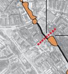 Ett antal platser har identifierats längs stråket där specifika åtgärder föreslås.