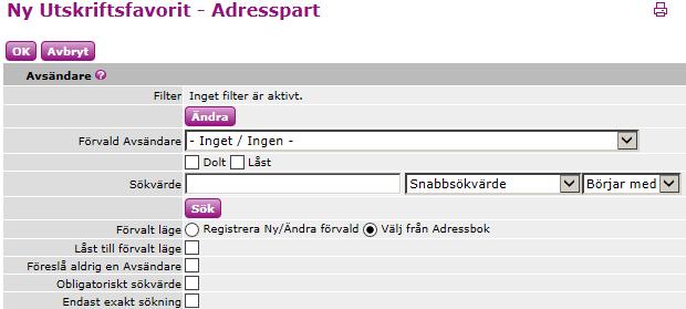 4 1.2 Ny utskriftsfavorit Välj Underhåll > Utskriftsfavoriter och klicka sedan.