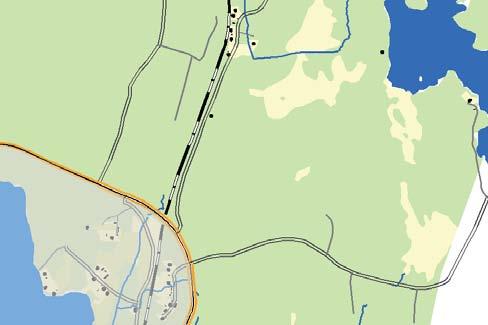 gränsen mellan Fagersta kommun och Skinnskattebergs kommun, till samtidighet. Se karta 3.19. Mötesstationen ligger i byn Dagarn öster om sjön Dagarn.
